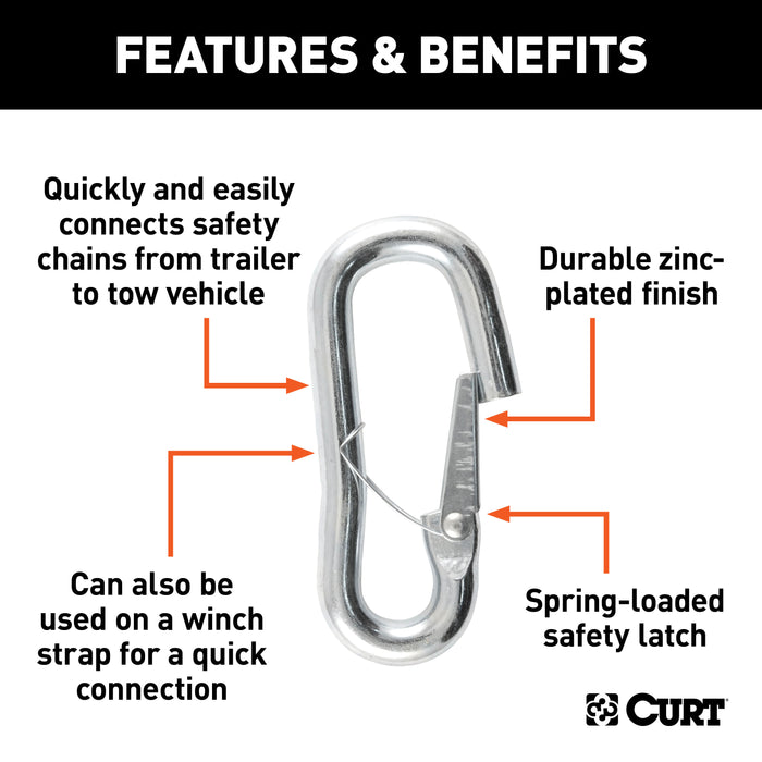 CURT 81281 9/16in. Snap Hook (5;000 lbs; Packaged) - Truck Part Superstore