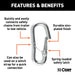 CURT 81281 9/16in. Snap Hook (5;000 lbs; Packaged) - Truck Part Superstore