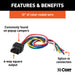 CURT 58035 CURT 58035 Vehicle-Side 6-Pin Square Trailer Wiring Harness with 12-Inch Wires - Truck Part Superstore