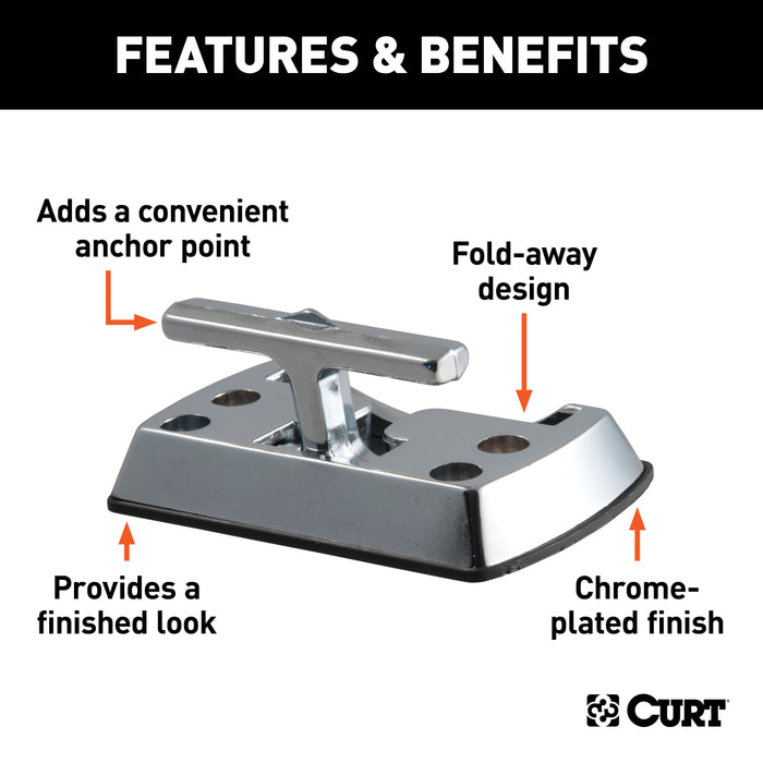 CURT 83060 CURT 83060 Fold-Away Rope Hook Tie Down Anchor; 1;200 lbs Capacity - Truck Part Superstore
