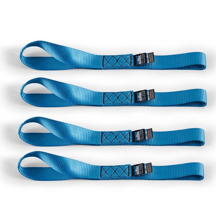 Mishimoto BNRTC-SLP-4BL Borne Off-Road Soft Loop Tie-Down Straps, Blue - Truck Part Superstore