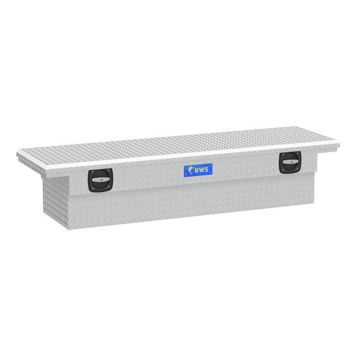 UWS EC10001 Bright Aluminum 69in. Secure Lock Crossover Box with Low Profile (Heavy Packagin - Truck Part Superstore