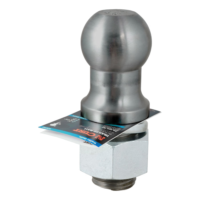 CURT 40092 3" Trailer Ball (2" x 3-1/2" Shank, 30,000 lbs., Raw Steel) - Truck Part Superstore