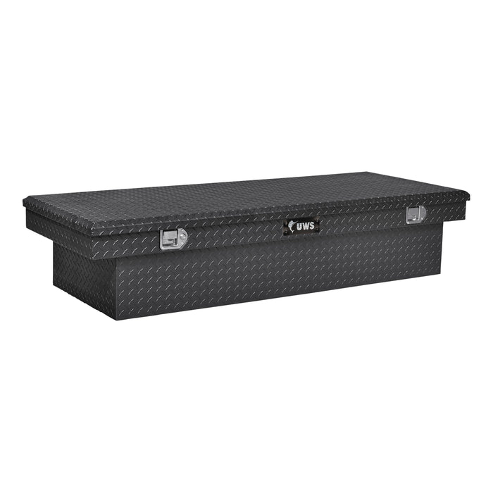 UWS TBS-72-LBTA-BLK Gloss Black Aluminum 72in. Extra-Wide Crossover Truck Tool Box - Truck Part Superstore
