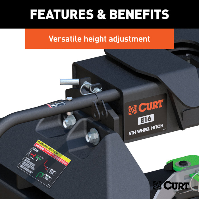 CURT 16071 E16 5th Wheel Hitch; Select Nissan Titan XD; 8ft. Bed Puck System - Truck Part Superstore