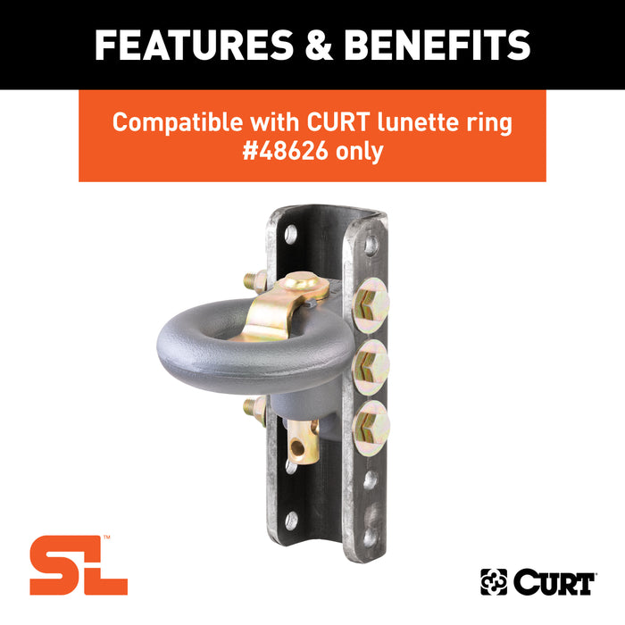 CURT 48651 CURT 48651 SecureLatch Lunette Ring Channel; 2-3/4 ID; 11-3/4-Inch High - Truck Part Superstore