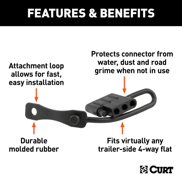 CURT 58750 CURT 58750 Trailer-Side 4-Pin Flat Trailer Wiring Harness Connector Dust Cover - Truck Part Superstore