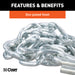 CURT 80010 48in. Safety Chain with 2 S-Hooks (2;000 lbs; Clear Zinc) - Truck Part Superstore