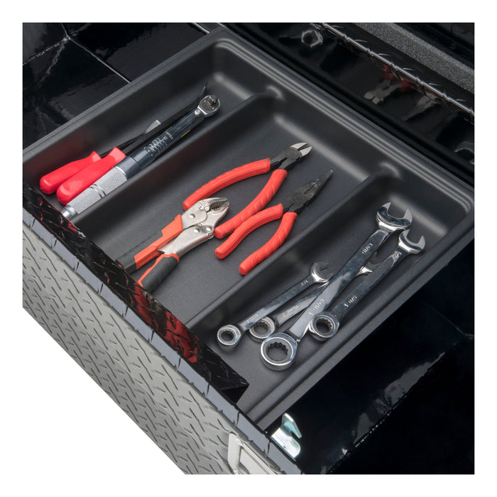 UWS TBSD-72-A-BLK Gloss Black Aluminum 72in. Deep Angled Crossover Truck Tool Box - Truck Part Superstore