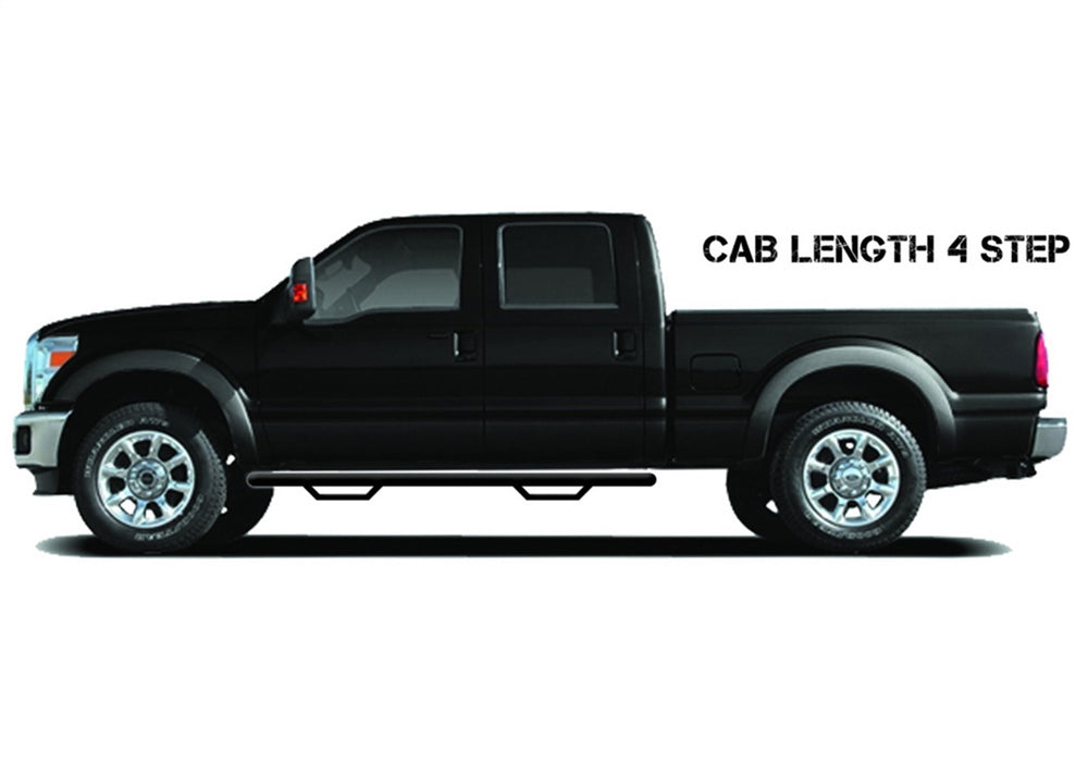 N-Fab C1575CC Nerf Step-Cab Len (2 Stps)-15-16 Silv/Sierra HD Crew-Gloss Blk - Truck Part Superstore