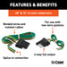 CURT 58355 4-Way Flat Connector Plug/Socket with 12in./48in. Wires (Packaged) - Truck Part Superstore