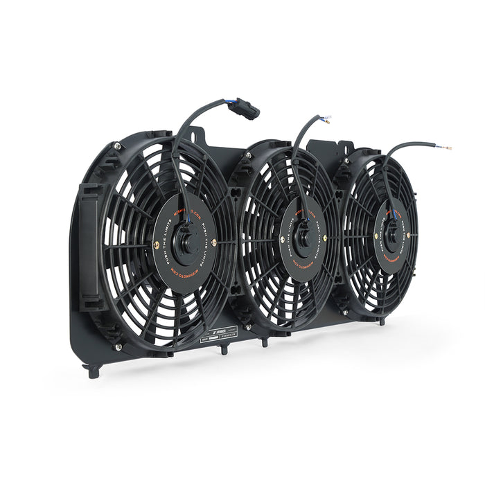 Mishimoto MMFS-XJ-89KBK Aluminum Fan Shroud w/Controller, fits Jeep Cherokee XJ 4.0L 1989-2001, Black - Truck Part Superstore
