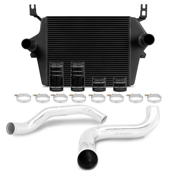 Mishimoto MMINT-F2D-99KBKP Ford 7.3L Powerstroke Intercooler Kit, 1999-2003 Black Cooler, Polished Pipes - Truck Part Superstore