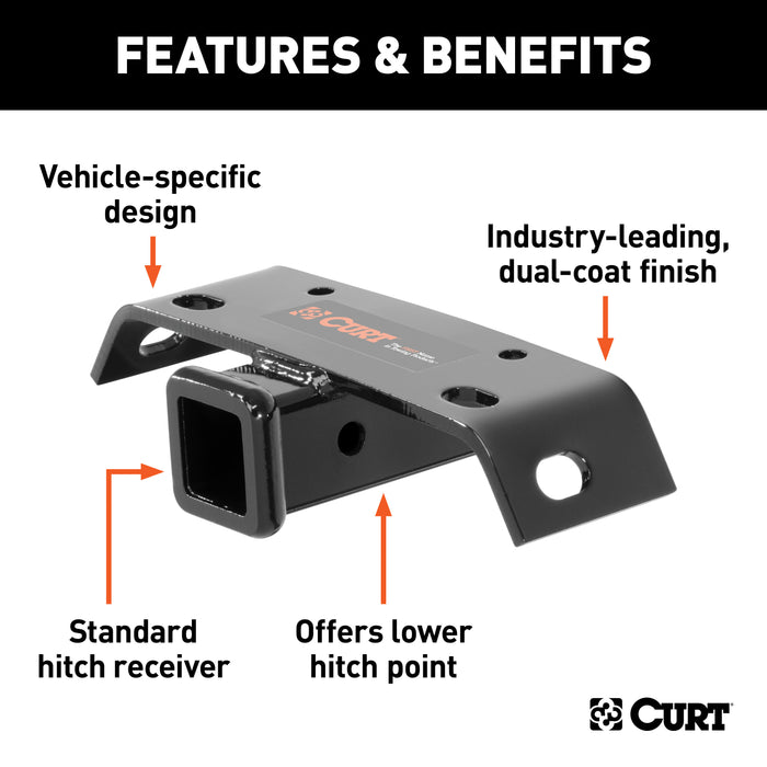 CURT 19030 CURT 19030 Step Bumper Hitch Receiver; 2-Inch; 5;000 lbs. - Truck Part Superstore