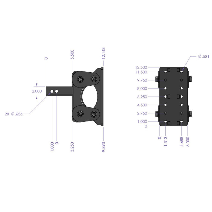 GEN-Y Hitch GH-1201 The BOSS TORSION-FLEX Pintle Plate 2" Shank 5.5" Drop 1.7K TW 16K Hitch - Truck Part Superstore