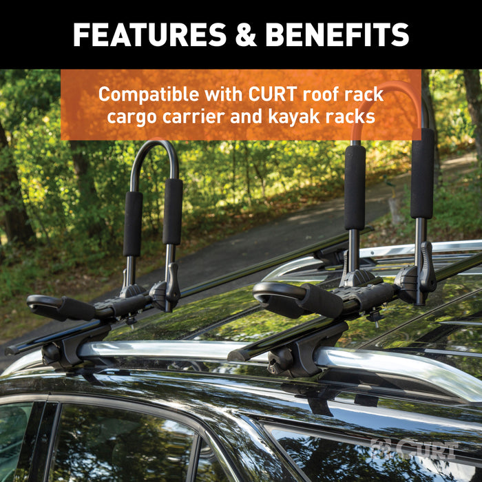 CURT 18118 CURT 18118 Universal 53-3/8-Inch Black Aluminum Roof Rack Cross Bars; 2-Pack - Truck Part Superstore