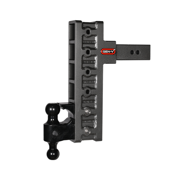 GEN-Y Hitch GH-926 MEGA-DUTY 2.5" Shank 12" Offset Drop 3K TW 21K Hitch Dual-Ball & Pintle Lock - Truck Part Superstore