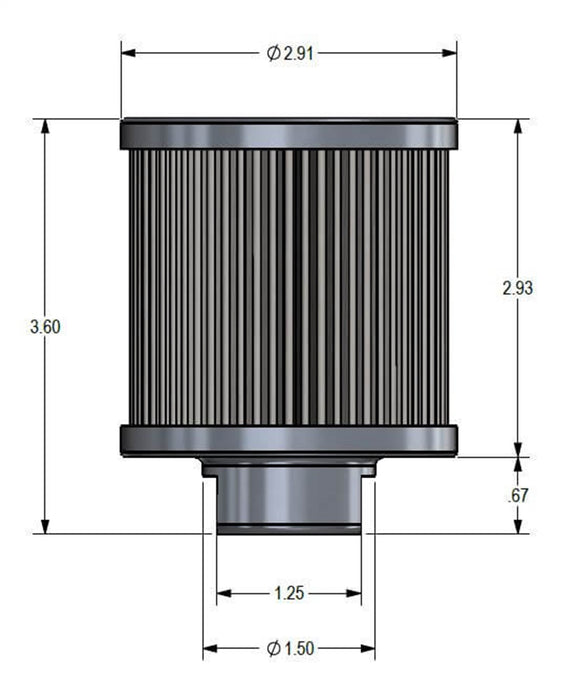 Earl's Performance CT102ERL Catch Tank Replacement Filter; Mesh; 12AN Female; Stainless Steel; Black; - Truck Part Superstore