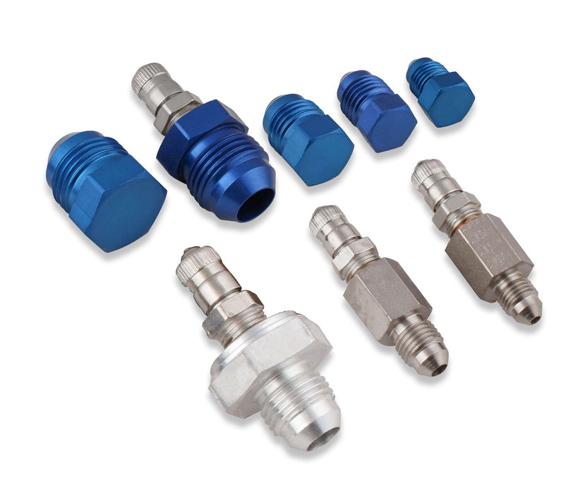 Earl's Performance D016-SERL Pressure Test Kit; -3AN Through -8AN; Anodized Blue; - Truck Part Superstore