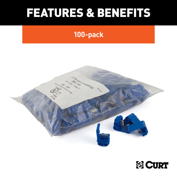 CURT 59956 Snap Lock Tap Connectors with Gel Sealant (18-14 Wire Gauge; 100-Pack) - Truck Part Superstore