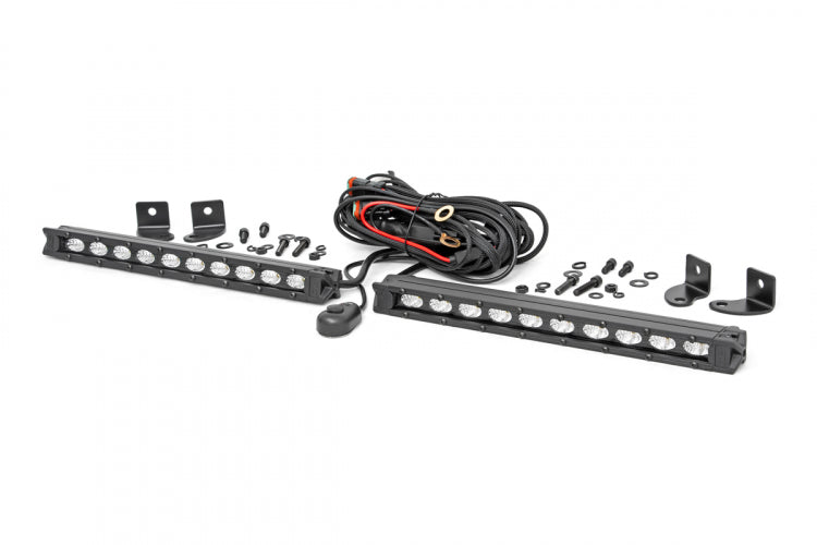 Rough Country 70410BL 10 Inch Slimline CREE LED Light BarS Pair Black Series Rough Country - Truck Part Superstore