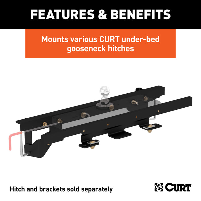 CURT 60658 Double Lock Gooseneck Installation Brackets; Select Ram 1500 with Air Suspension - Truck Part Superstore