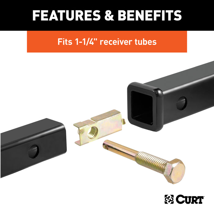 CURT 22315 Anti-Rattle Hitch Pin and Shim (Fits 1-1/4in. Receiver with 1/2in. Hole) - Truck Part Superstore