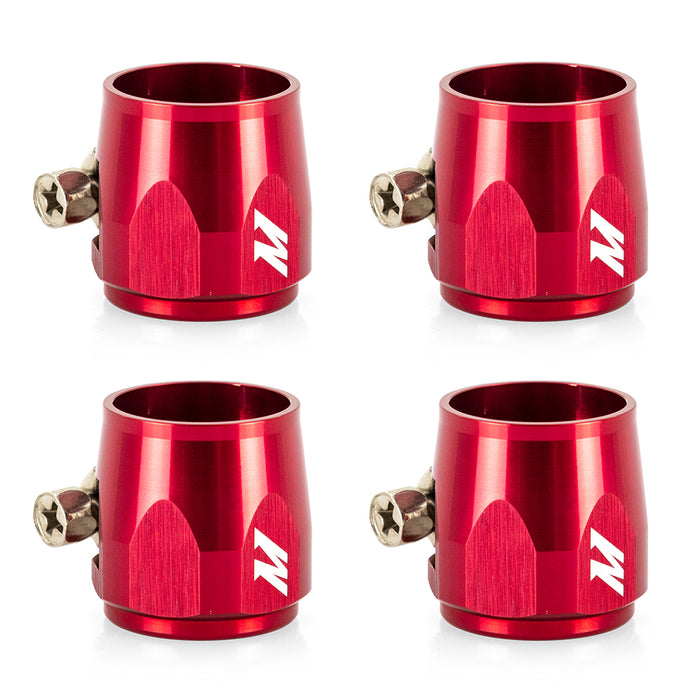 Mishimoto MMHXF-04-4-RD -4AN Hex Hose Finisher Clamp Set, Red - Truck Part Superstore
