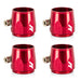 Mishimoto MMHXF-04-4-RD -4AN Hex Hose Finisher Clamp Set, Red - Truck Part Superstore