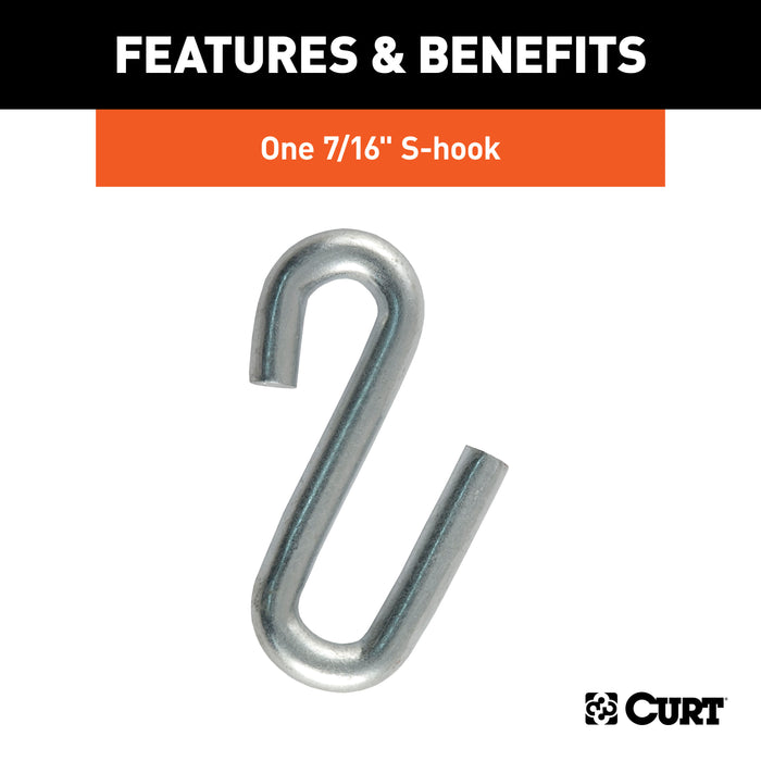 CURT 80040 27in. Safety Chain with 1 S-Hook (5;000 lbs; Clear Zinc) - Truck Part Superstore