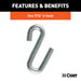 CURT 80040 27in. Safety Chain with 1 S-Hook (5;000 lbs; Clear Zinc) - Truck Part Superstore