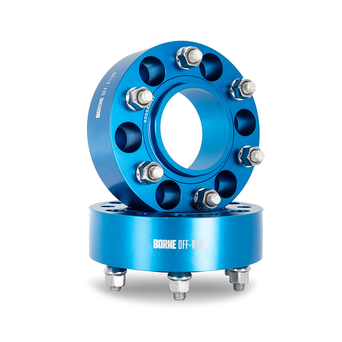 Mishimoto BNWS-001-500BL Wheel Spacers, 6X139.7, 93.1mm Center Bore, M12 X 1.5, 2.00-in Thick, Blue - Truck Part Superstore