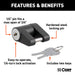 CURT 23521 Coupler Lock (1/4in. Pin; 3/4in. Latch Span; Padlock; Black) - Truck Part Superstore