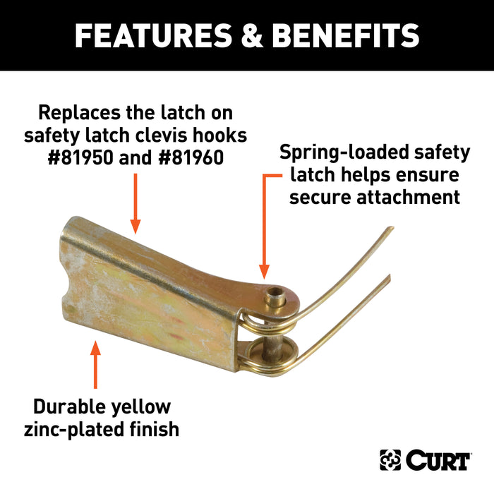 CURT 81999 CURT 81999 Replacement Clevis Hook Safety Latch for CURT #81950 or #81960 - Truck Part Superstore