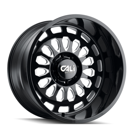 CALI OFF-ROAD 9113-2136BM PARADOX (9113) GLOSS BLACK/MILLED SPOKES 20X10 6-135 -25mm 87.1mm - Truck Part Superstore