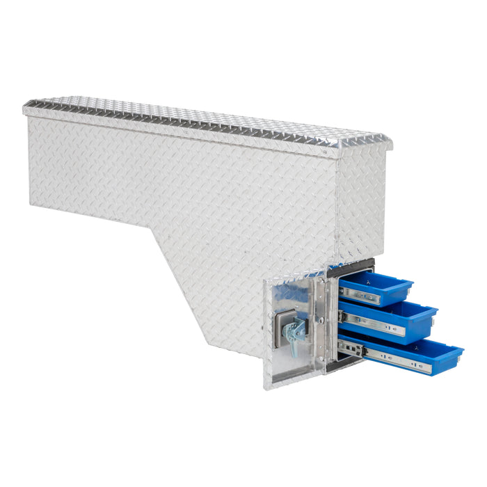 UWS FW-48-DS-P Bright Aluminum 48in. Passenger-Side Wheel Well Tool Box (LTL Shipping Only) - Truck Part Superstore