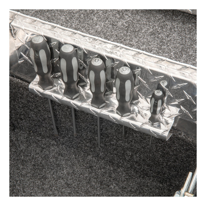 UWS SL-69-LP-R Bright Aluminum 69in. Secure Lock Crossover Truck Tool Box with Low Profile/Rail - Truck Part Superstore