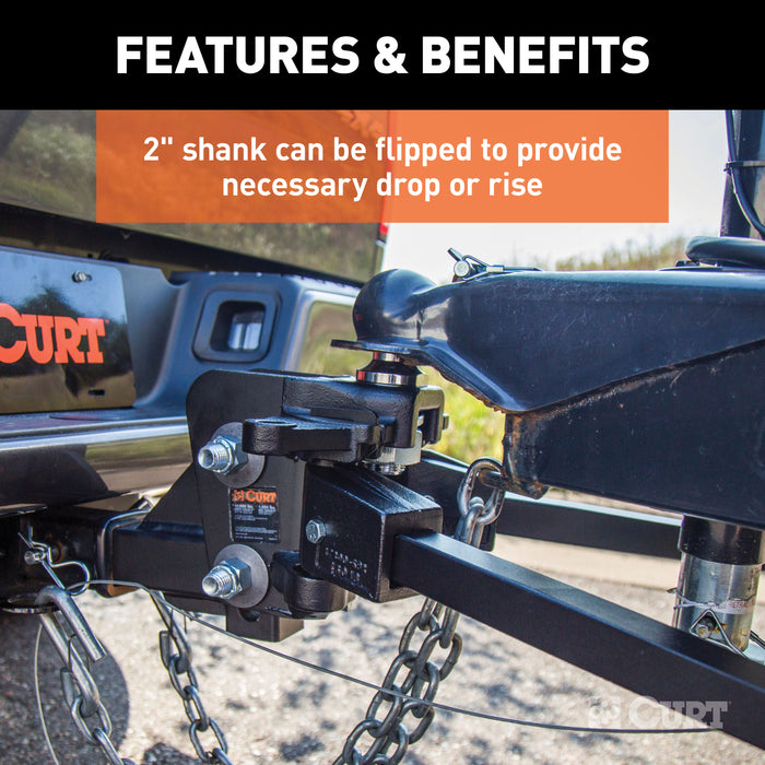 CURT 17322 Short Trunnion Bar Weight Distribution Hitch with Sway Control (8-10K; 28-3/8in. - Truck Part Superstore