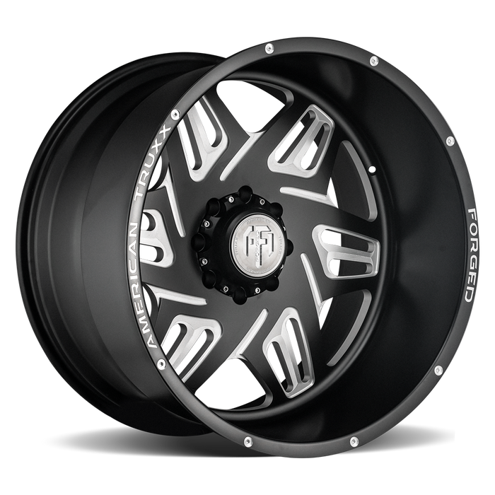 AMERICAN TRUXX FORGED ATF1908-22283-44M ATF1908-221283M ORION (ATF1908) MATTE BLACK/MILLED 22X12 6x5.5/-44mm 106.1mm - Truck Part Superstore