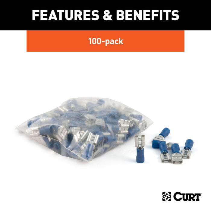 CURT 59592 Female Quick Connectors (16-14 Wire Gauge; 100-Pack) - Truck Part Superstore