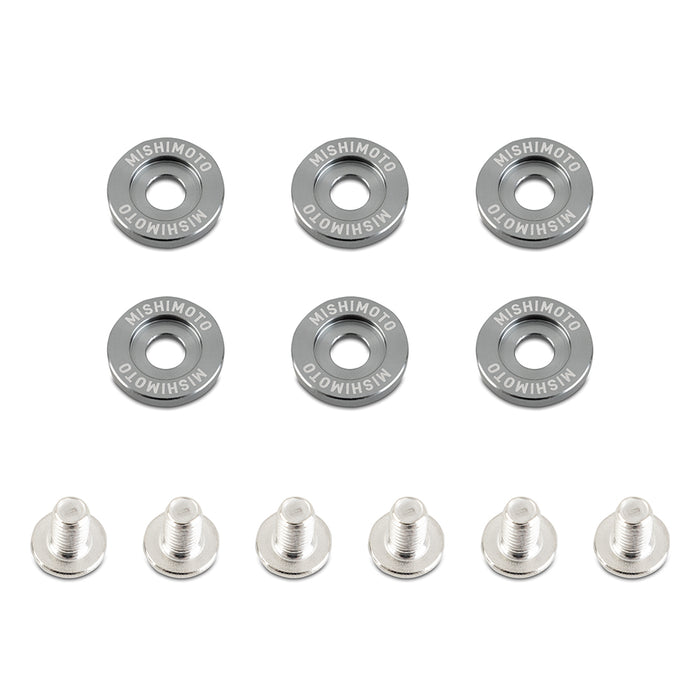 Mishimoto MMFW-SM-6GM Mishimoto M6 X 1.0 Fender Washer and Bolt Kit, 16.7mm OD, 6 pcs, Gunmetal - Truck Part Superstore