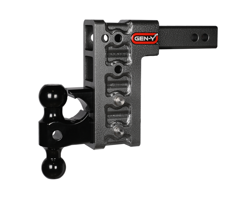 GEN-Y Hitch GH-524 MEGA-DUTY 2" Shank 7.5" Drop 2K TW 16K Hitch with Dual-Ball & Pintle Lock - Truck Part Superstore