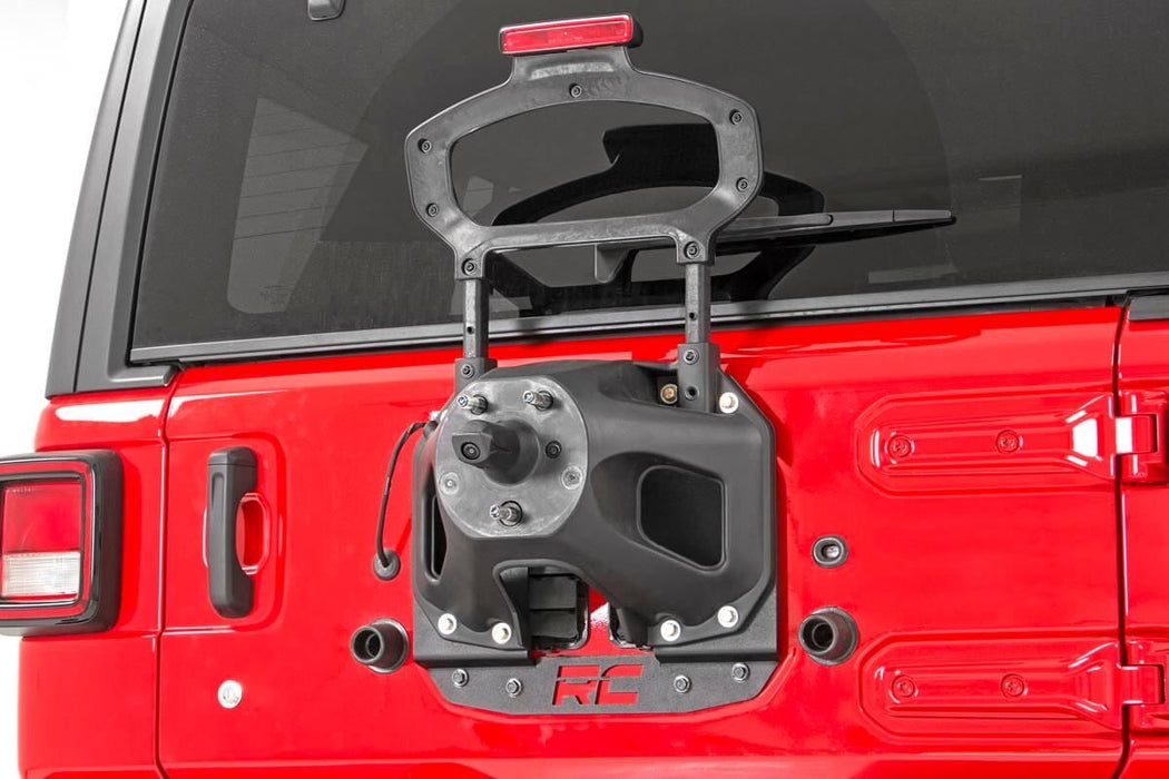 Rough Country 10529 Jeep Spare Tire Relocation Bracket 18-20 Wrangler JL No Rear Proximity Sensors Rough Country - Truck Part Superstore