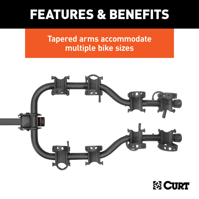 CURT 18064 Premium Hitch-Mounted Bike Rack (4 Bikes; 2in. Shank) - Truck Part Superstore