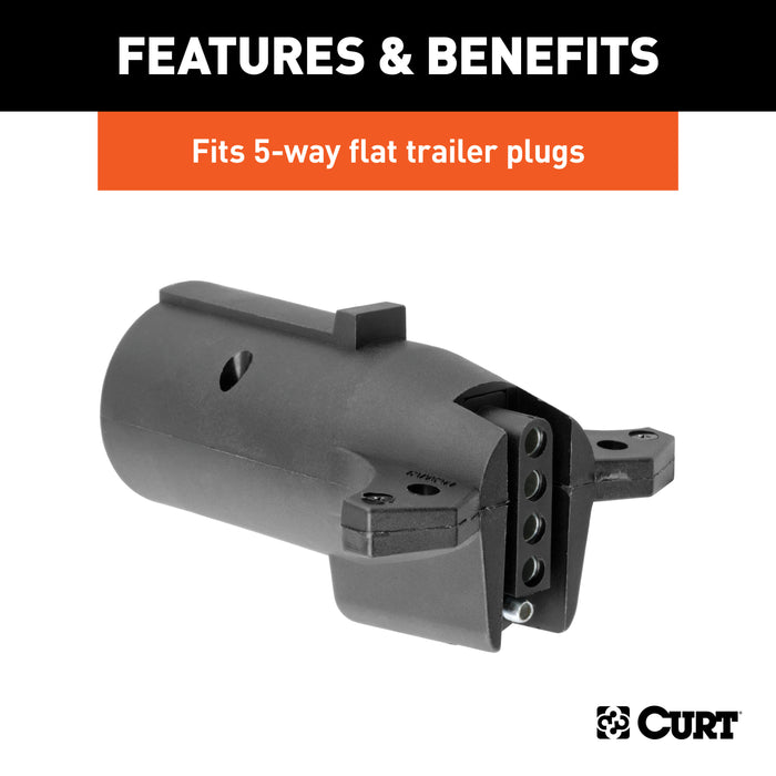CURT 57250 CURT 57250 7-Way RV Blade Vehicle-Side to 5-Way Flat Trailer Wiring Adapter - Truck Part Superstore