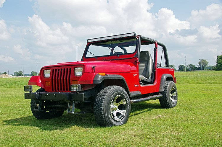 Rough Country 70508 Jeep 50 Inch Straight LED Light Bar Upper Windshield Mounts 87-95 YJ Rough Country - Truck Part Superstore