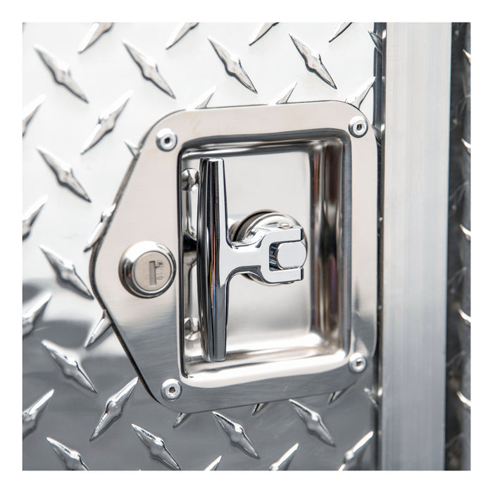 UWS DB-4848 Bright Aluminum 48in. x 48in. Double-Door Dog Box with Divider - Truck Part Superstore