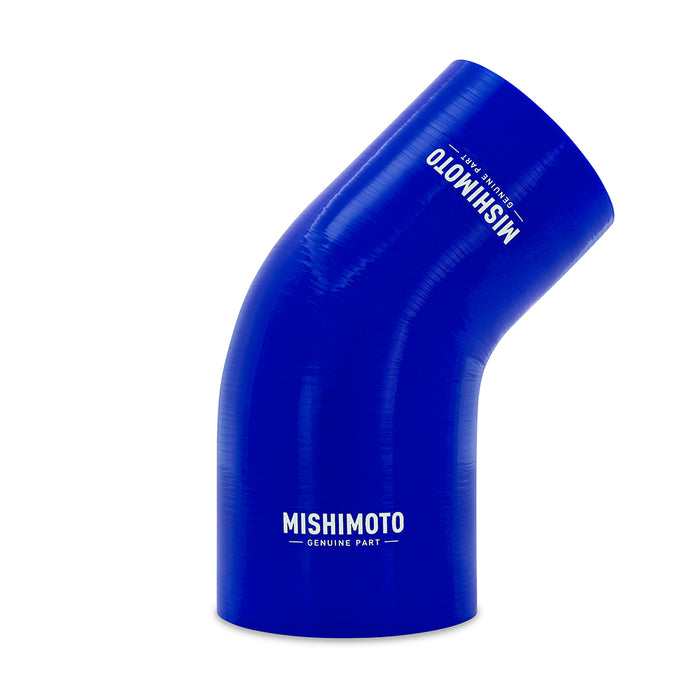 Mishimoto MMCP-R45-3540BL Mishimoto 45-Degree Silicone Transition Coupler, 3.50-in to 4.00-in, Blue - Truck Part Superstore