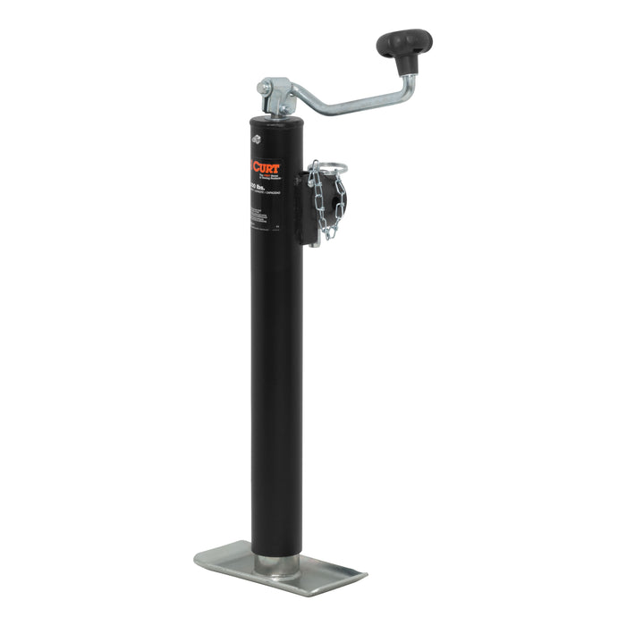 CURT 28323 Pipe-Mount Swivel Jack with Top Handle (2;000 lbs; 15in. Travel; Packaged) - Truck Part Superstore