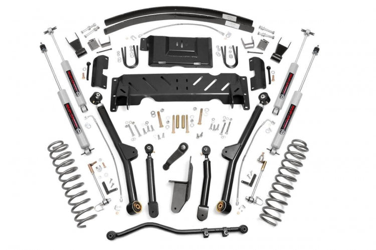 Rough Country 61722 4.5 Inch Jeep Long Arm Suspension Lift System 84-01 XJ Cherokee-2.5L/4.0L/NP242 Rough Country - Truck Part Superstore